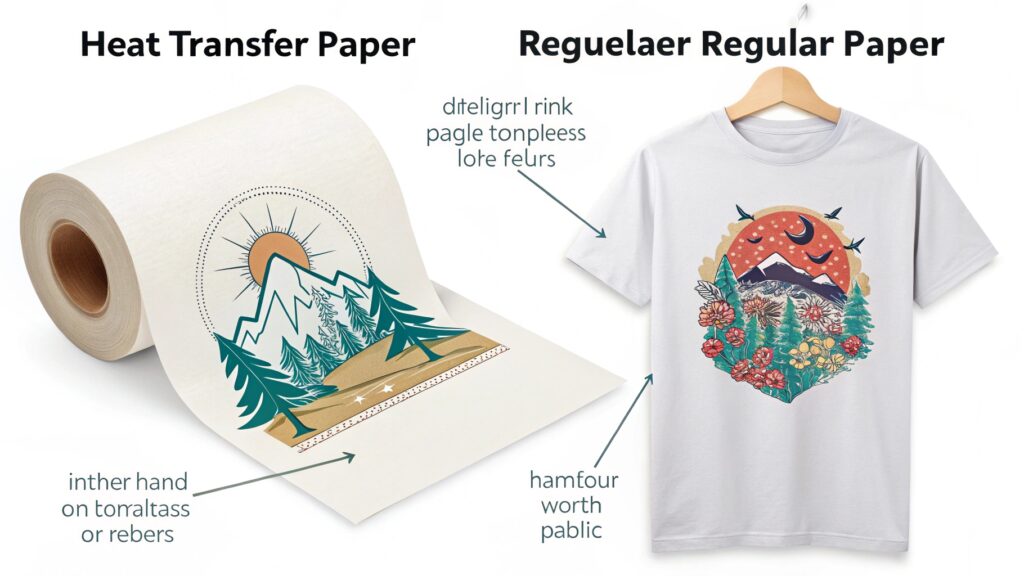 a person holding a sheet of heat transfer paper with a design on it