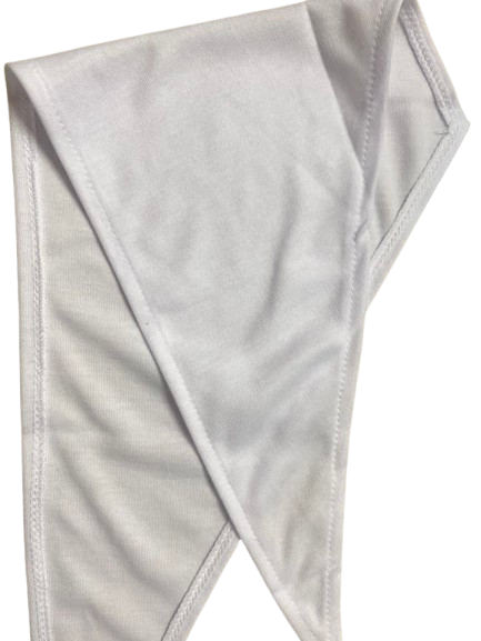A close-up shot showing the texture of a white polyester poplin fabric.
