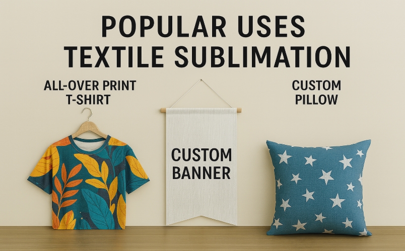 A close-up shot showing the vibrant, infused colors on a 100% polyester fabric.