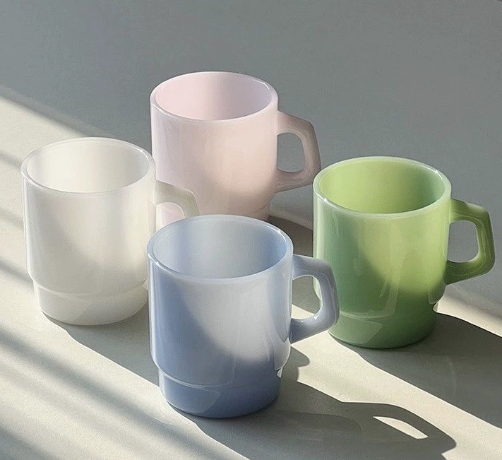 High-temperature resistant jade milk glass cups
