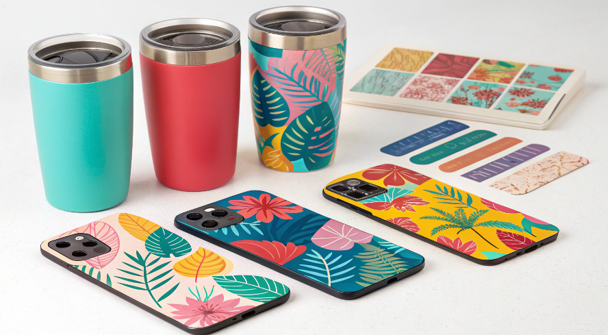 An Instagram influencer-style photo of a person holding a stylish custom tumbler, matching their outfit and lifestyle setting.