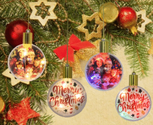 Dinsublimation LED Light Blank Christmas Tree Hanging Decoration Sublimation Customized Plastic Ornaments