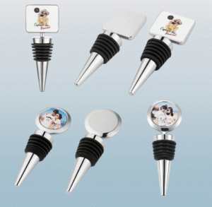 Wholesale Custom Eco-friendly Metal Sublimation Wine Bottle Stopper for Party Use/Christmas/Business Gifts