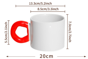 Wholesale 9oz Sublimation Ceramic Mug Colored Flower Handle Custom Logo Promotional Cups